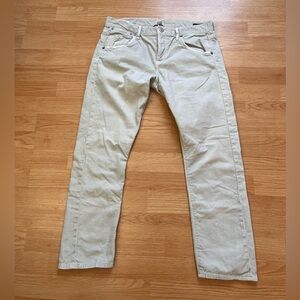 Citizen’s of Humanity Emerson slim boyfriend bone corduroy 27 distressed cream